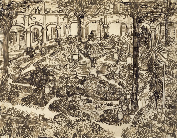 Vincent van Gogh, Le jardin de l'hôpital [Garden of the Hospital], Arles, May 1899, 46.6x59.9cm