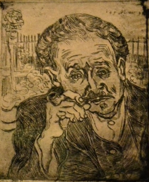 Vincent van Gogh, Portrait du Docteur Gachet [Portrait of Doctor Gachet], Auvers-sur-Oise, June, 15, 1890, etching, 18x15cm